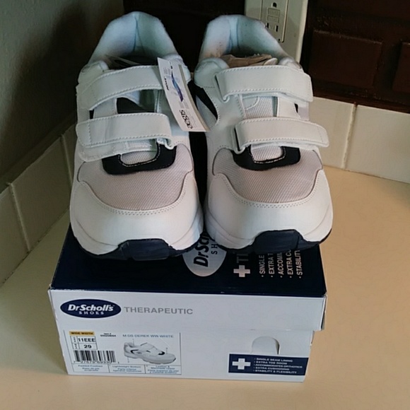 dr scholl's white velcro sneakers